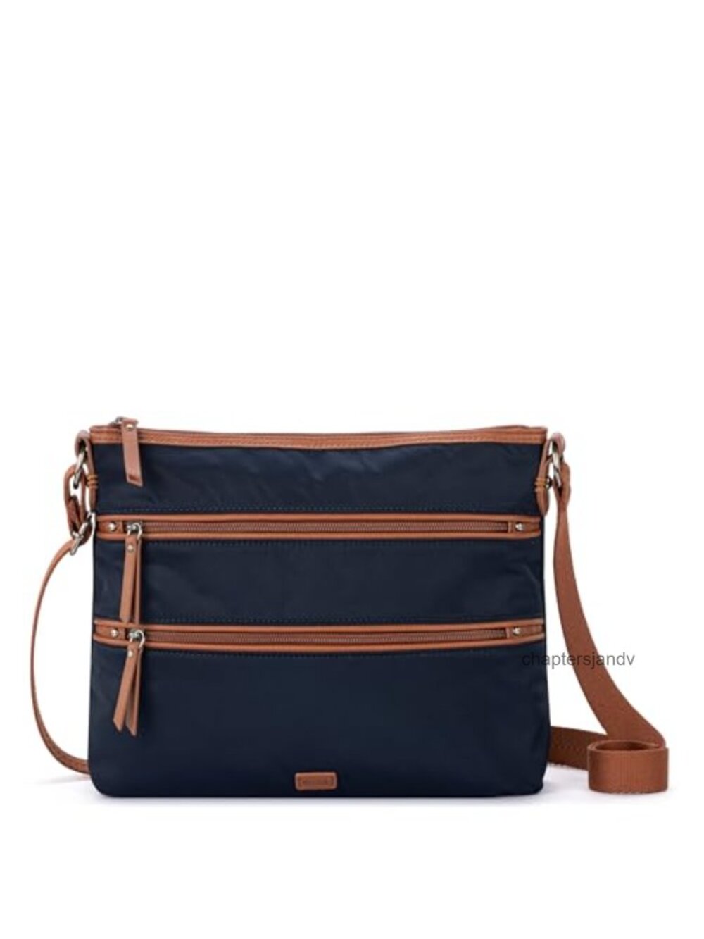 Eco Twill Crossbody Bag with Adjustable Strap and Zipper Pockets